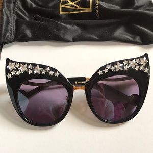 Crystal rhinestone cat eye sunglasses